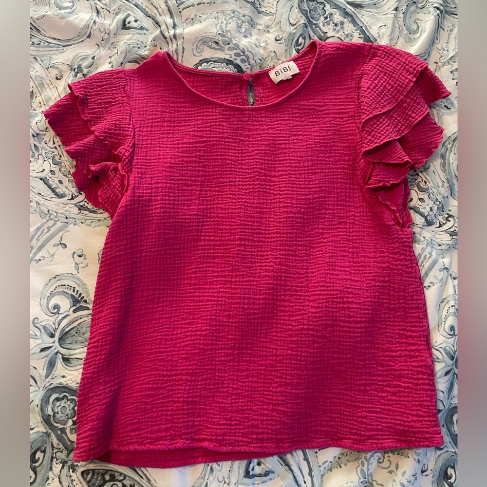 BiBi crinkle flutter sleeve top